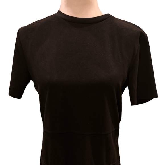 Zara Black Faux Suede Gold Button Shift Sheath Mini Dress - S - Picture 6 of 16